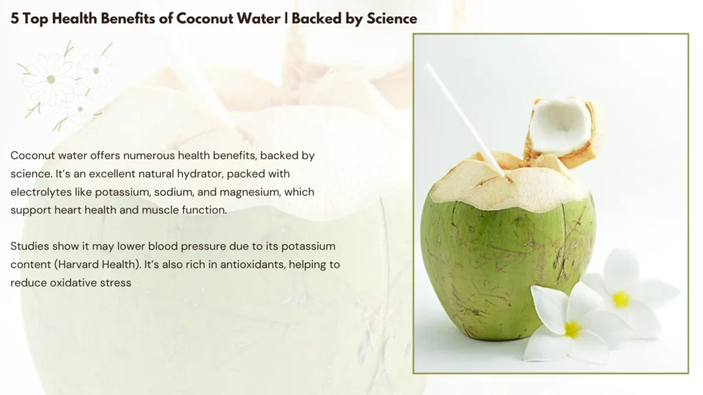 5 Top Health Benefits of Coconut Water