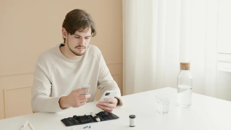 Diabetic patient adding apple cider vinegar to water for blood sugar control